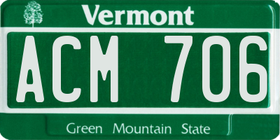 VT license plate ACM706