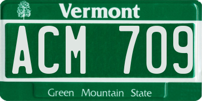 VT license plate ACM709
