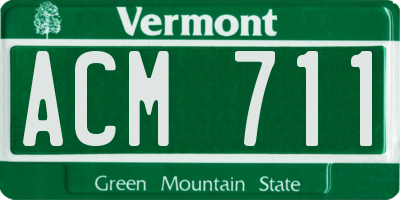 VT license plate ACM711