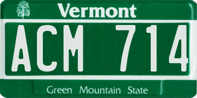 VT license plate ACM714