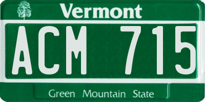 VT license plate ACM715