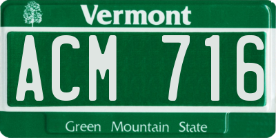 VT license plate ACM716