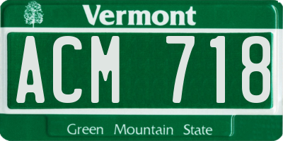 VT license plate ACM718