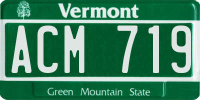 VT license plate ACM719