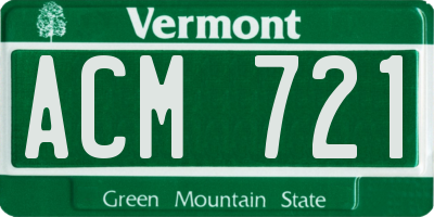 VT license plate ACM721