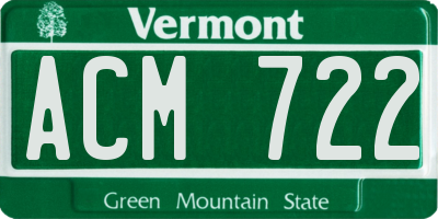 VT license plate ACM722