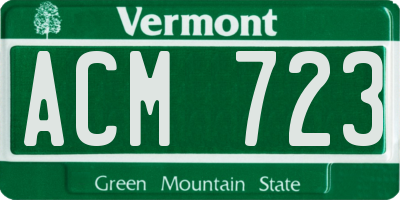 VT license plate ACM723