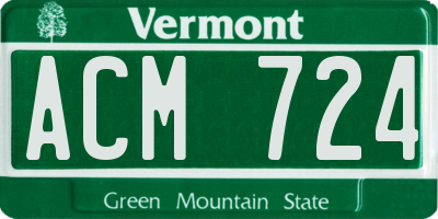 VT license plate ACM724