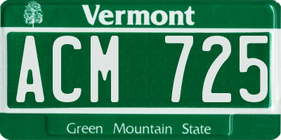 VT license plate ACM725