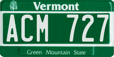 VT license plate ACM727