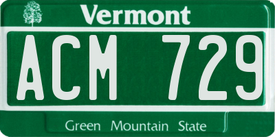 VT license plate ACM729