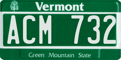 VT license plate ACM732
