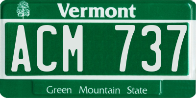 VT license plate ACM737
