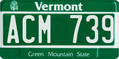 VT license plate ACM739