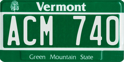 VT license plate ACM740