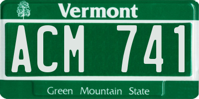 VT license plate ACM741