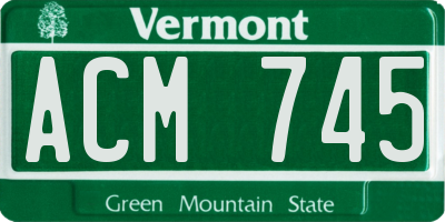 VT license plate ACM745