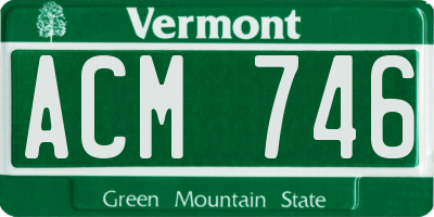 VT license plate ACM746