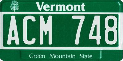 VT license plate ACM748