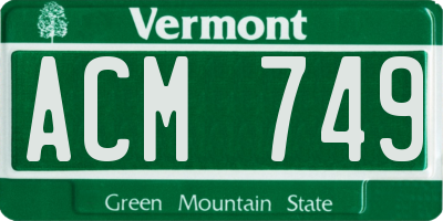 VT license plate ACM749