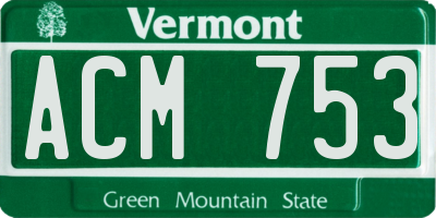 VT license plate ACM753