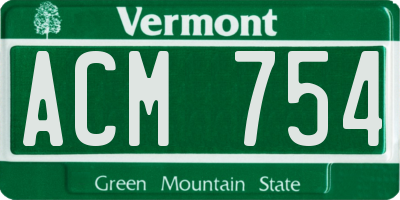 VT license plate ACM754