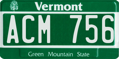 VT license plate ACM756