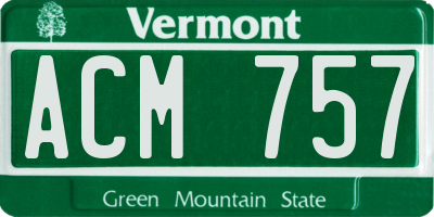 VT license plate ACM757