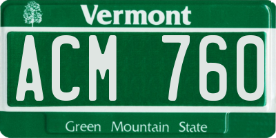 VT license plate ACM760