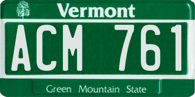 VT license plate ACM761