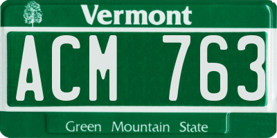VT license plate ACM763