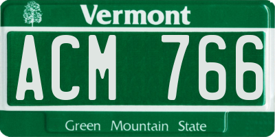 VT license plate ACM766