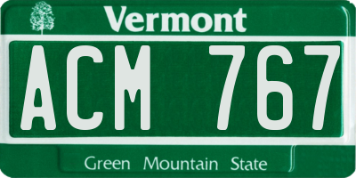 VT license plate ACM767