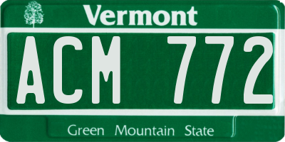 VT license plate ACM772