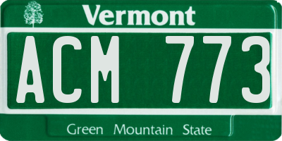 VT license plate ACM773