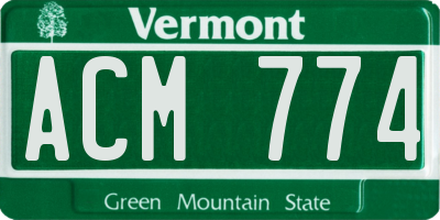 VT license plate ACM774