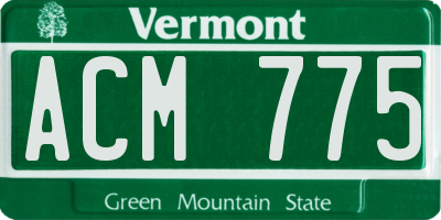 VT license plate ACM775