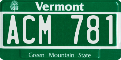 VT license plate ACM781