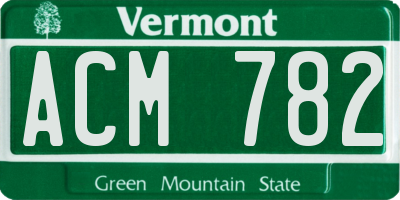 VT license plate ACM782