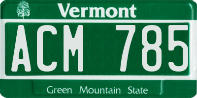 VT license plate ACM785