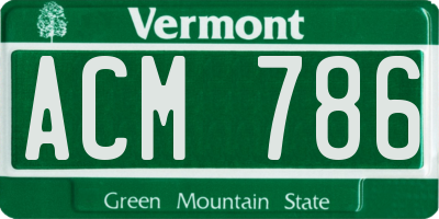 VT license plate ACM786