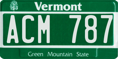 VT license plate ACM787
