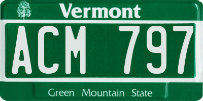 VT license plate ACM797