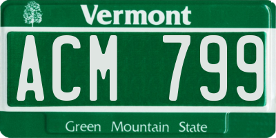 VT license plate ACM799