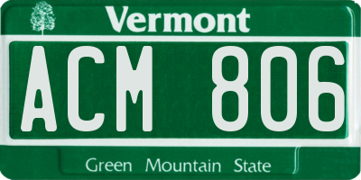 VT license plate ACM806