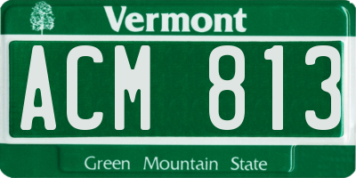 VT license plate ACM813