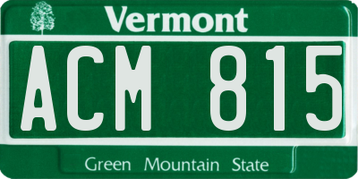 VT license plate ACM815