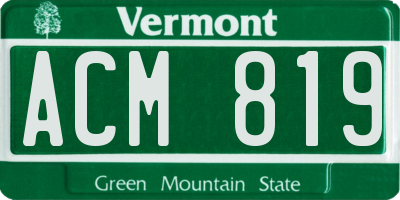 VT license plate ACM819