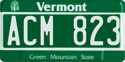 VT license plate ACM823