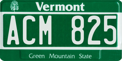 VT license plate ACM825